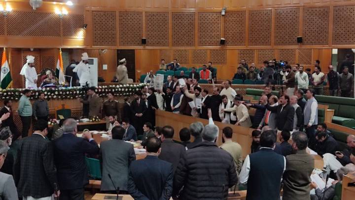 Chaos in J&K Assembly: 3 BJP Legislators Marshalled Out