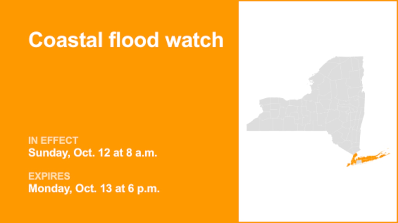 NY weather: Coastal flood watch issued for part of New York for Sunday and Monday