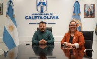 La candidata a diputada nacional Gisella Martínez se reunió con el intendente de Caleta Olivia, Pablo Carrizo