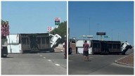 Se volcó semi-tráiler en El Paso