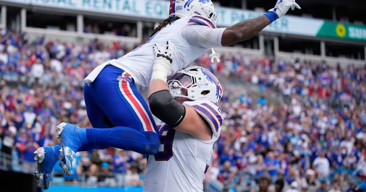 James Cook runs for 216 yards and 2 TDs, Allen accounts for 3 TDs as Bills rout Panthers 40
