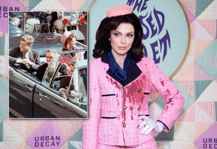 Julia Fox shocks in bloody Jackie Kennedy Halloween costume