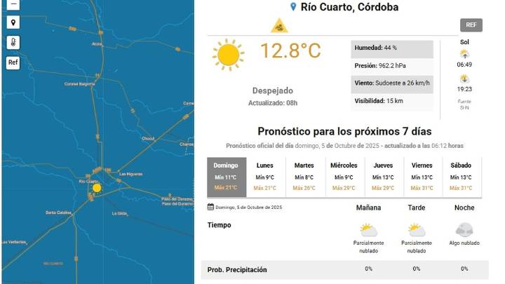 Después de la tormenta, rige alerta amarilla por viento para toda la provincia