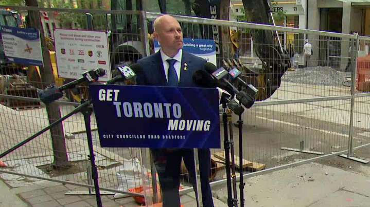 Councillor Brad Bradford announces intention to run for Toronto mayor in 2026