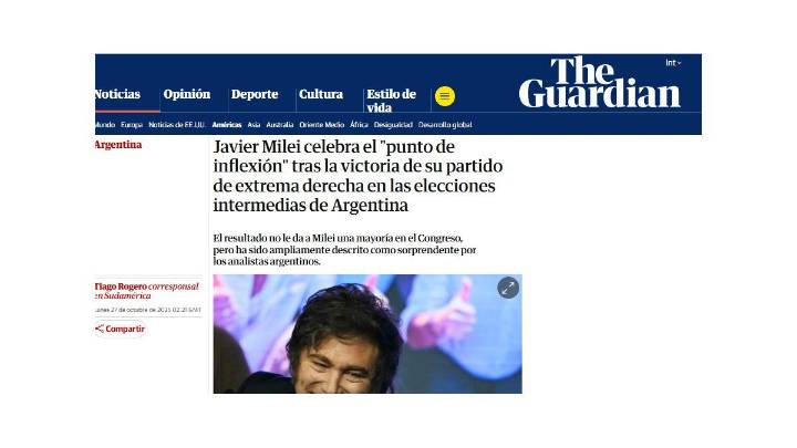 Elecciones 2025: la prensa internacional reaccionó a la victoria de La Libertad Avanza