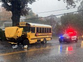 1 Injured In School Bus, SUV Crash During Rainstorm In Glen Rock