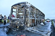 Bengaluru-bound private bus catches fire after bike crash in Kurnool; 20 dead