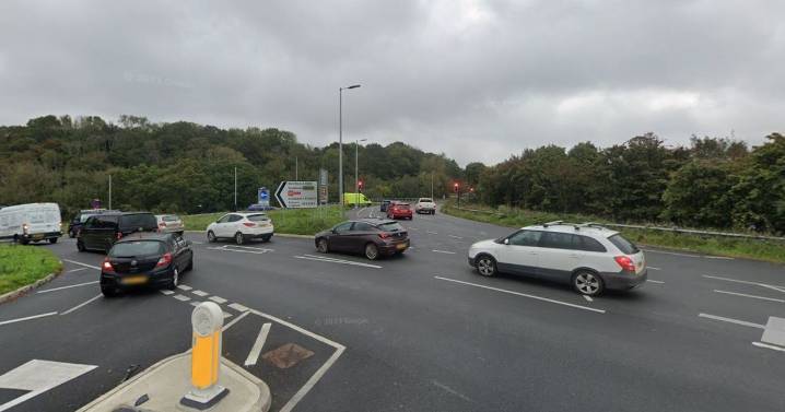 LIVE: 'Three vehicle crash' at Plymouth roundabout