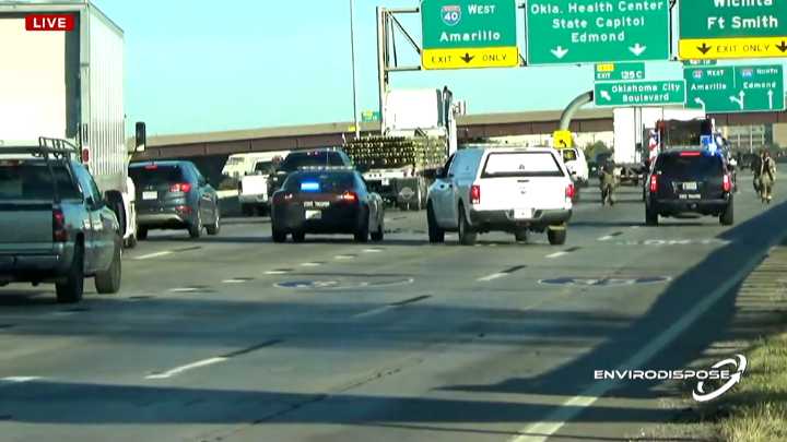 Multiple lanes closed following Oklahoma City I