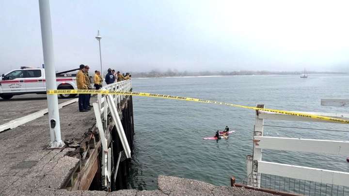 One dead after car plunges off Santa Cruz Wharf