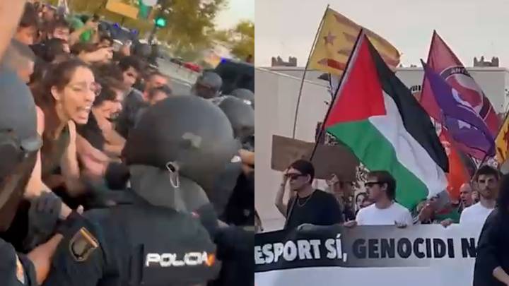 Independentistas catalanes aparecen en el aquelarre propalestino de Valencia previo al partido de Euroliga