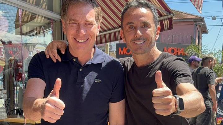 Diego Santilli, con comerciantes en Del Viso