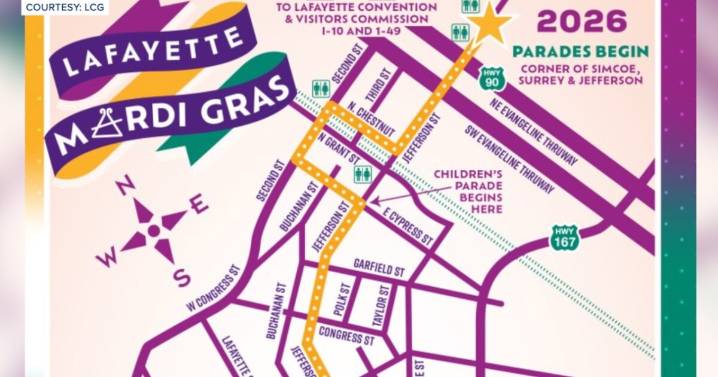 Lafayette announces downtown Mardi Gras parade route change for 2026