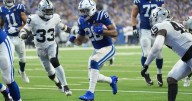Jonathan Taylor runs for 3 touchdowns and Daniel Jones throws for 2 as Colts rout Raiders 40
