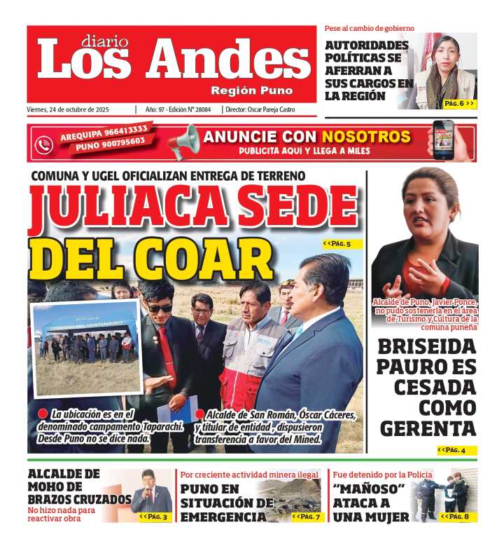 PUNO: Diario Los Andes 24/10/2025