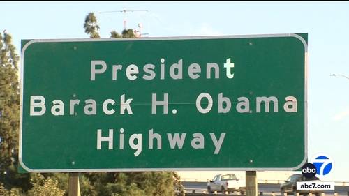134 Freeway sign honoring former President Obama was stolen in Eagle Rock, Caltrans says
