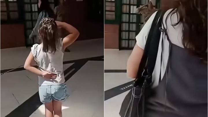 Cortesía militar: el gesto de un soldado con una niña durante la jornada electoral