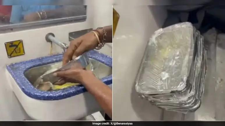 Are Disposable Food Containers Washed & Reused On Trains? Viral Video Sparks Outrage; IRCTC Reacts
