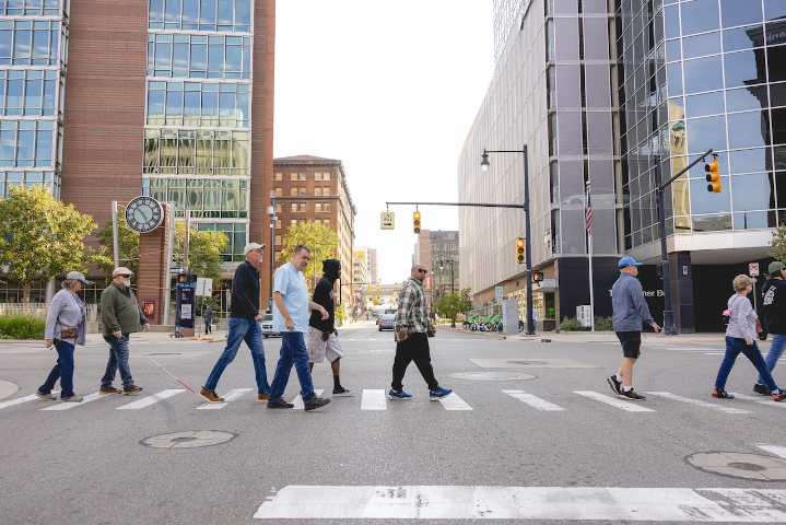 ‘White cane’ walk helps blind residents navigate Grand Rapids with confidence