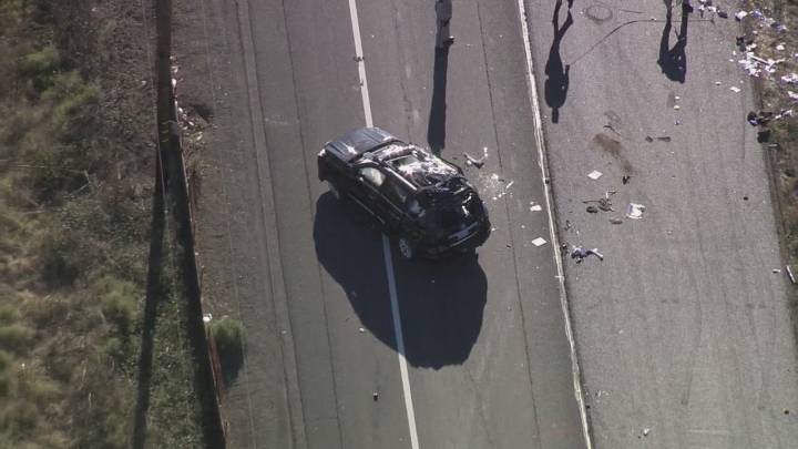 Rollover crash backs up traffic on Highway 37 in Marin County