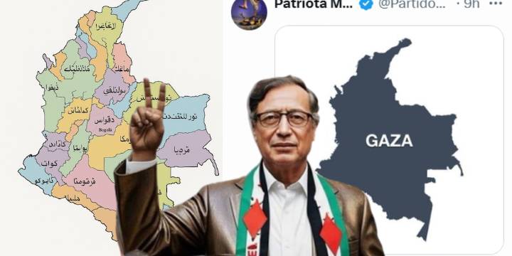 A Petro le publicaron en redes un mapa de Colombia en árabe: “A ver si le para bolas al país”