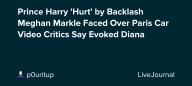 Prince Harry 'Hurt' by Backlash Meghan Markle Faced Over Paris Car Video Critics Say Evoked Diana: ohnotheydidnt