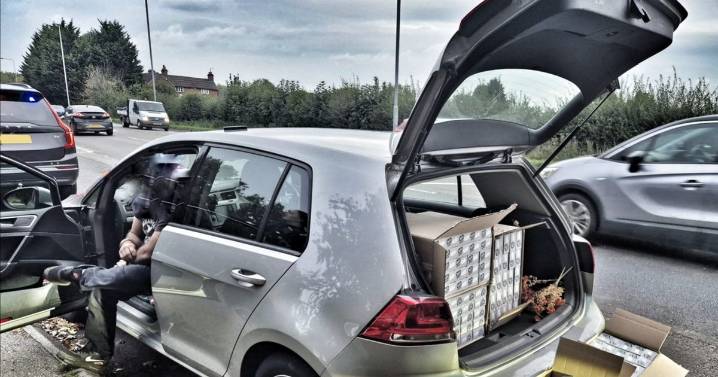 Officers who stopped driver who said his 'wife was in labour' find huge surprise in boot