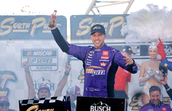 Tears of triumph: Denny Hamlin wins emotional race in Las Vegas, secures championship spot