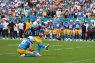 Cameron Dicker kicks five field goals as Chargers rally to beat Dolphins