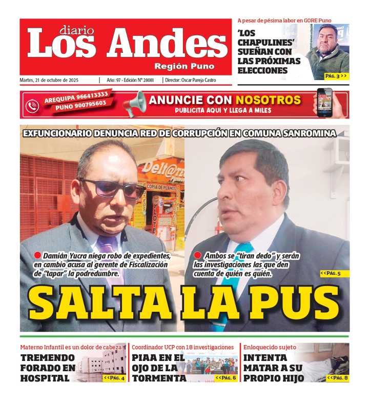 PUNO: Diario Los Andes 21/10/2025