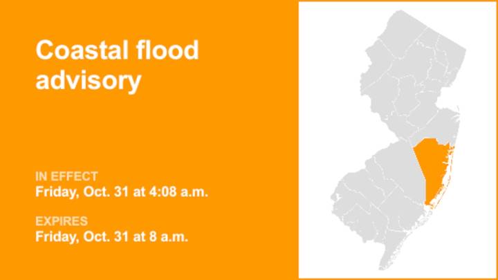 Update: Ocean County under a coastal flood advisory until Friday morning