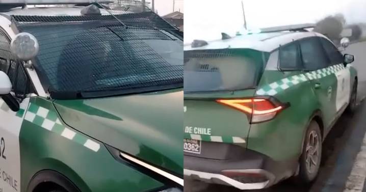 Captan a dos carabineros durmiendo dentro de una patrulla: estaban de servicio