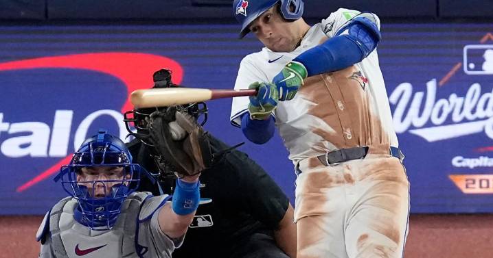 Injured DH George Springer out of Blue Jays' starting lineup for 2nd straight World Series game