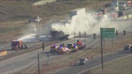 Fiery semi crash closes I-70 near East Colfax Avenue