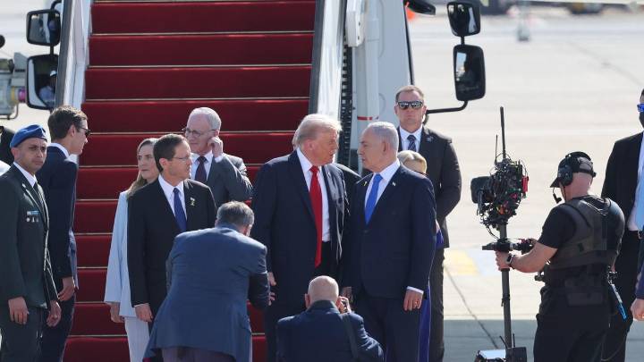 Trump evita pronunciarse sobre la 'Riviera de Gaza' a su llegada a Israel: "Primero hay personas de las que ocuparse"