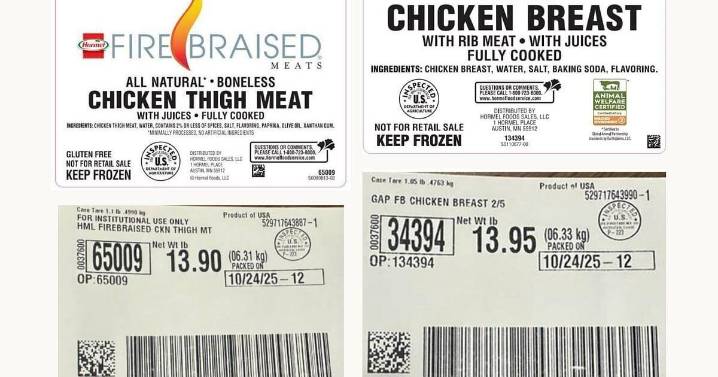 Hormel Recalls 4.87M Pounds of Frozen Chicken for Possible Metal