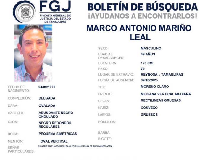 Fiscalía investiga la desaparición de un empresario de Reynosa