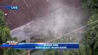 Fire crews battle flames that erupted at NE Miami