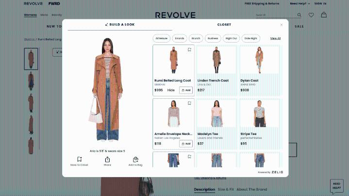 Revolve Prompts Easy Outfitting Through Zelig Technology