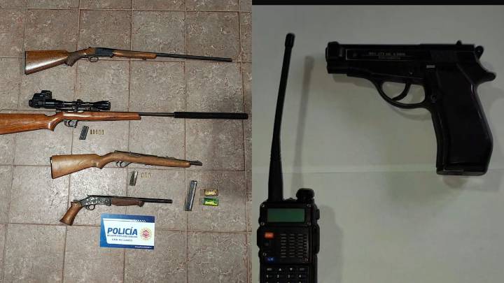 Homicidio en investigación: incautan escopeta, carabina y dispositivos de comunicación