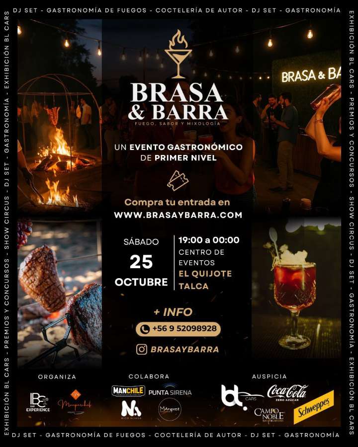 ¡LA FIESTA DE LA BRASA Y EL CÓCTEL LLEGA A TALCA!