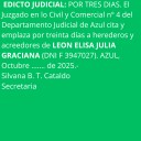 Edicto: Citación y emplazamiento de herederos