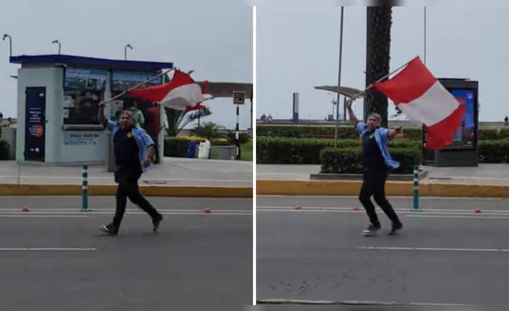 Chofer marchó flameando la bandera del Perú en paro de transportistas y su mensaje emociona en redes: "Queremos vivir"