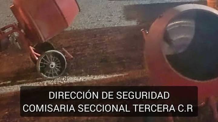 Intentaban robar hormigoneras en un predio de avenida Yrigoyen