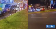 Auto con ocupantes aparentemente ebrios colisionó dos buses de pasajeros y se fugó en Concepción