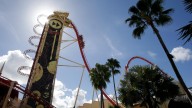 Closed Universal Studios rollercoaster catches fire in Florida