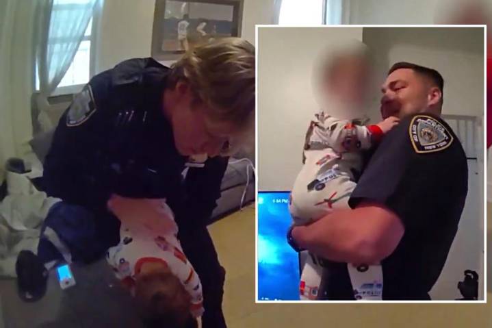 Rookie NYPD cops save choking baby in nerve