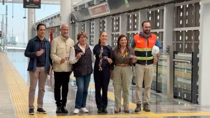 Sheinbaum inicia recorrido de prueba del Tren México-Toluca de Santa Fe a Observatorio