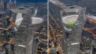 No, Saudi Arabia is not building a World Cup stadium on top of a skyscraper