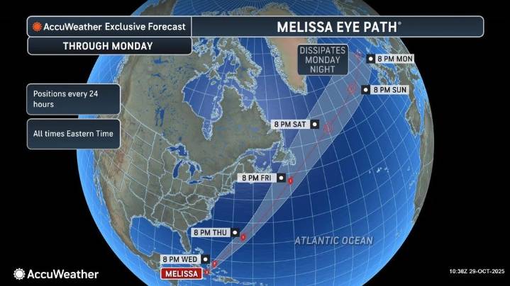 NHC tracking Hurricane Melissa as it storms off Florida coast